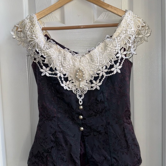 Scott McClintock Tops - Vintage Scott McClintock Sleeveless Top 5/6 Lace Pearl Drop Luxury Victorian